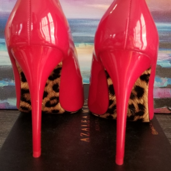 Azalea Wang Cherry Red Patent Leather Pumps - Picture 4 of 6
